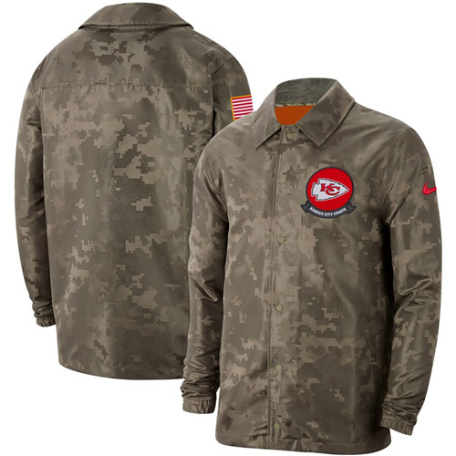 Men's Kansas City Chiefs Nike Camo 2019 Salute To Service Sideline Full Zip Lightweight Jacket