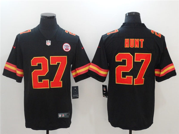 Men's Kansas City Chiefs Retired Player #27 Clark Hunt Nike Black Game Fashion Jersey