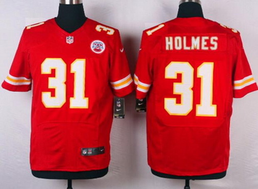 Men's Kansas City Chiefs Retired Player #31 Priest Holmes Red Nike Elite Jerse