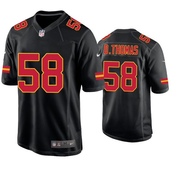 Men's Kansas City Chiefs Retired Player #58 Derrick Thomas Nike Black Game Fashion Jersey