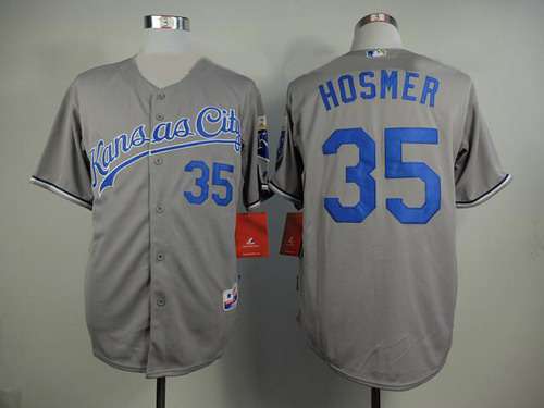 Men's Kansas City Royals #35 Eric Hosmer Gray Jersey的副本