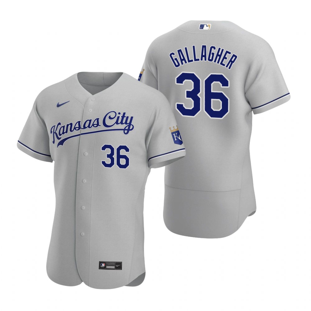 Men's Kansas City Royals #36 Cam Gallagher Nike Gray Authentic Road Jersey