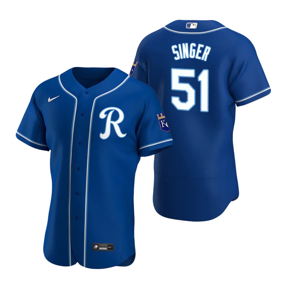 Men's Kansas City Royals #51 Brady Singer Nike Royal Authentic Jersey