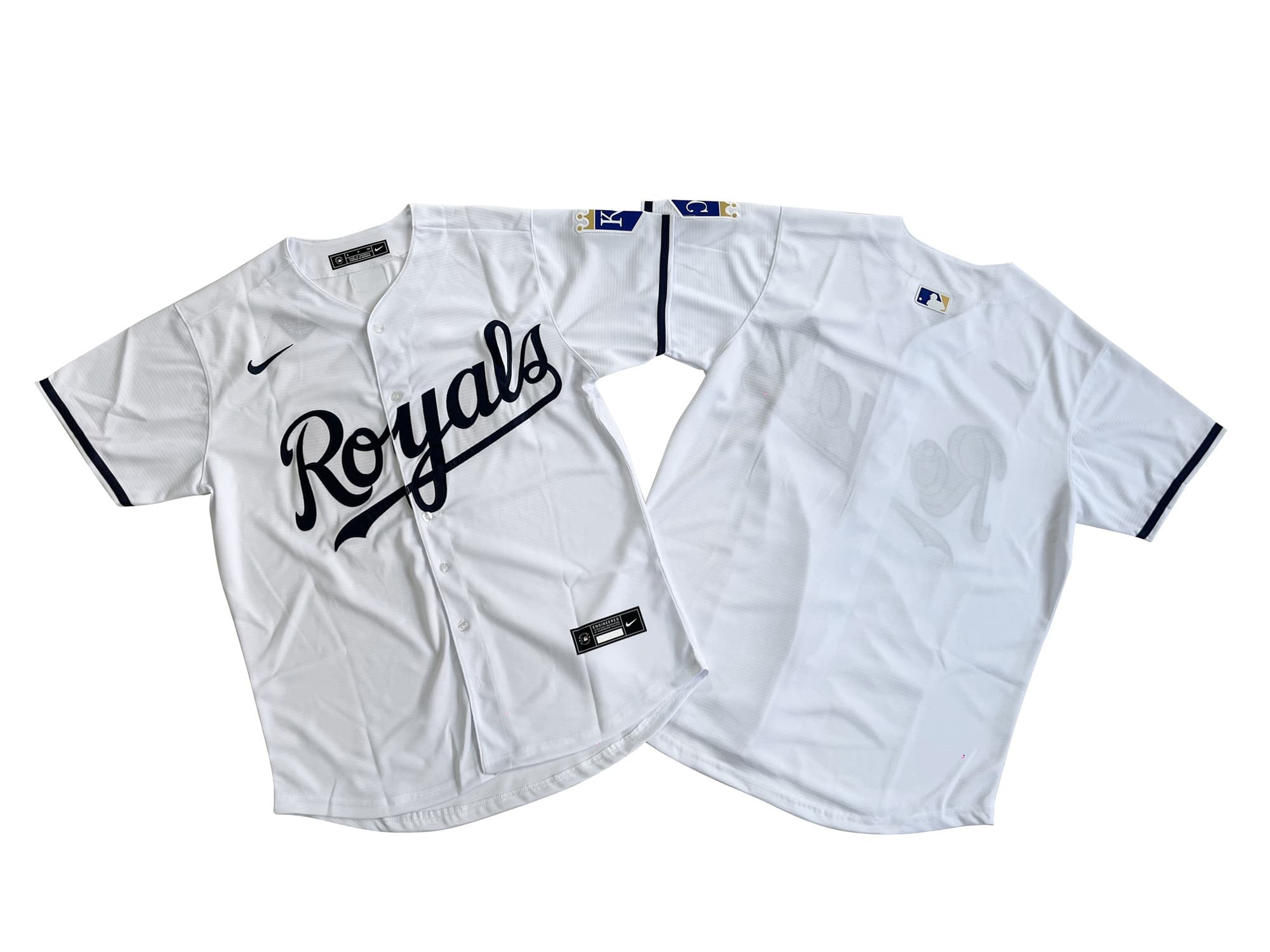 Men's Kansas City Royals Nike White Home Limited Jersey.