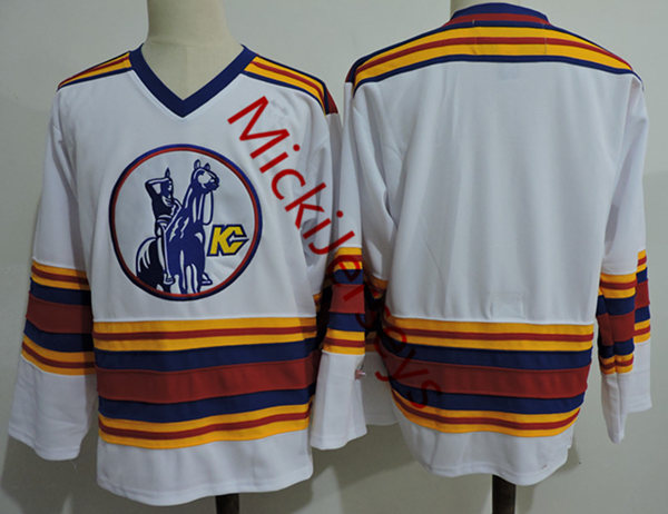 Men's Kansas City Scouts Blank White 1975 CCM Vintage Throwback Home NHL Jersey Stitched