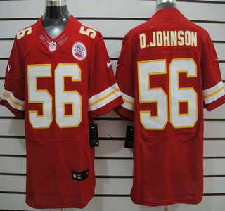 Men's Kansas Ciy Chiefs #56 Derrick Johnson Nike Elite Jersey Red