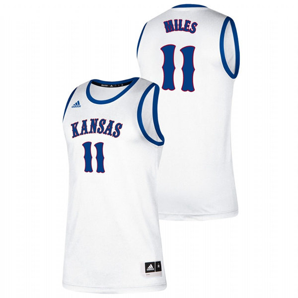 Men's Kansas Jayhawks #11 Aaron Miles White Retro College Basketball Classic Jersey