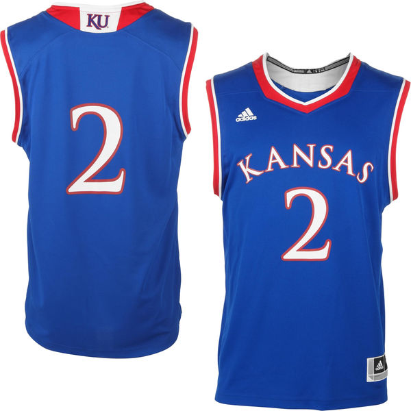 Men's Kansas Jayhawks #2 Royal Blue Basketball Jersey