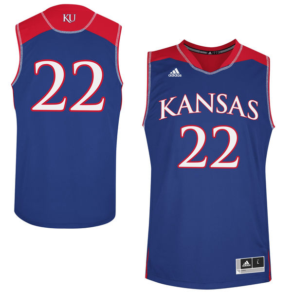 Men's Kansas Jayhawks #22 Royal Blue Basketball Jersey