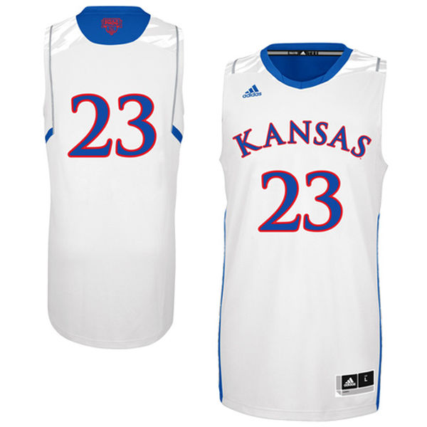 Men's Kansas Jayhawks #23 White Basketball Jersey