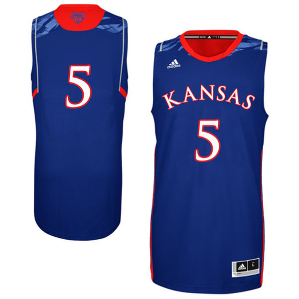 Men's Kansas Jayhawks #5 Royal Blue Basketball Jersey