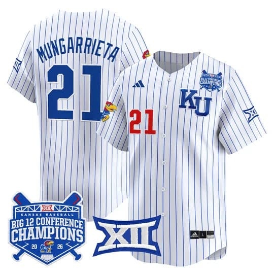 Men's Kansas Jayhawks Baseball Big 12 Conference Champions 2026 Vapor   Augusto Mungarrieta -21