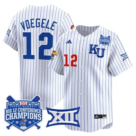 Men's Kansas Jayhawks Baseball Big 12 Conference Champions 2026 Vapor Prem   Dominic Voegele-12