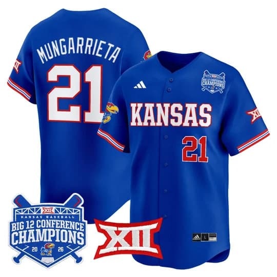 Men's Kansas Jayhawks Baseball Big 12 Conference Champions 2026 Vapor Prem  Augusto Mungarrieta