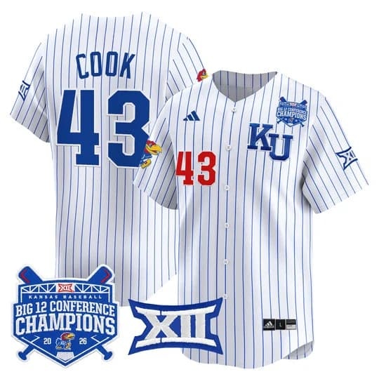 Men's Kansas Jayhawks Baseball Big 12 Conference Champions 2026 Vapor Premi   Mason Cook    43