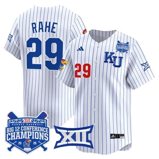 Men's Kansas Jayhawks Baseball Big 12 Conference Champions 2026 Vapor Premier    Boede Rahe  29