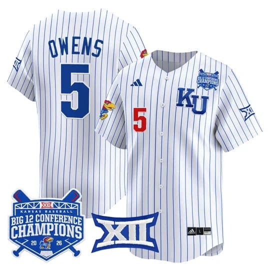 Men's Kansas Jayhawks Baseball Big 12 Conference Champions 2026 Vapor Premier L   Tyson Owens-5