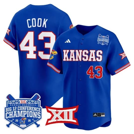 Men's Kansas Jayhawks Baseball Big 12 Conference Champions 2026 Vapor Premier Lim   Mason Cook