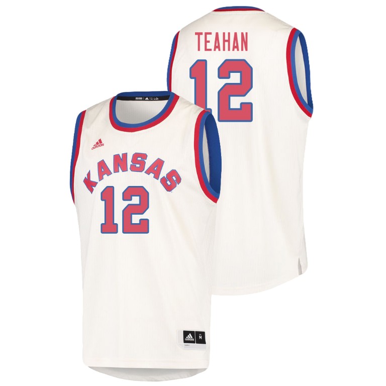 Men's Kansas Jayhawks Cream Chris Teahan College Basketball Hardwood Classics Jersey