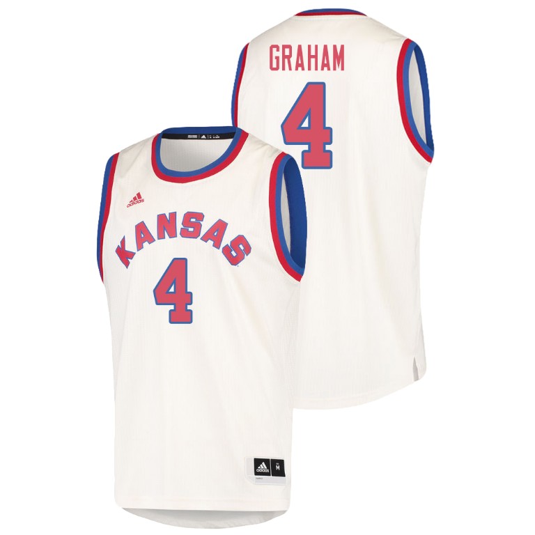 Men's Kansas Jayhawks Cream Devonte' Graham College Basketball Hardwood Classics Jersey
