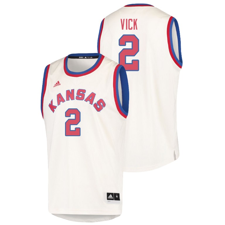 Men's Kansas Jayhawks Cream Lagerald Vick College Basketball Hardwood Classics Jersey