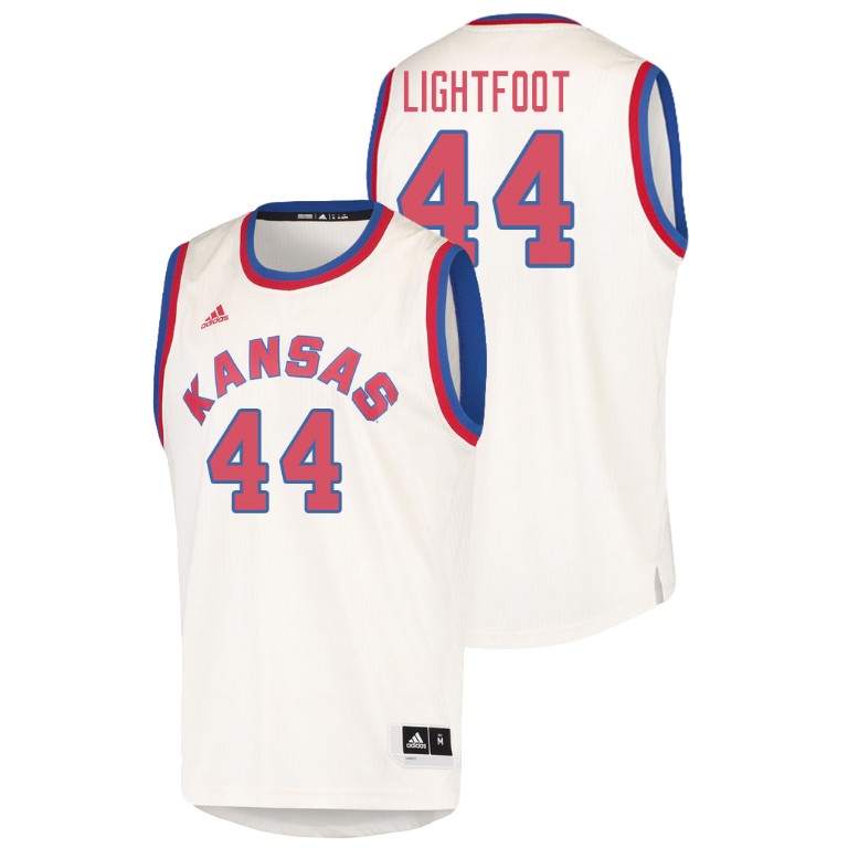 Men's Kansas Jayhawks Cream Mitch Lightfoot College Basketball Hardwood Classics Jersey