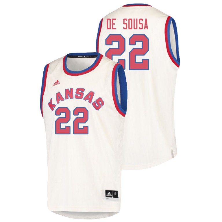 Men's Kansas Jayhawks Cream Silvio De Sousa College Basketball Hardwood Classics Jersey