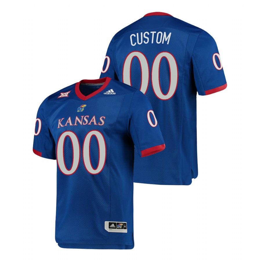 Men's Kansas Jayhawks Custom Adidas Royal College Football Game Jersey