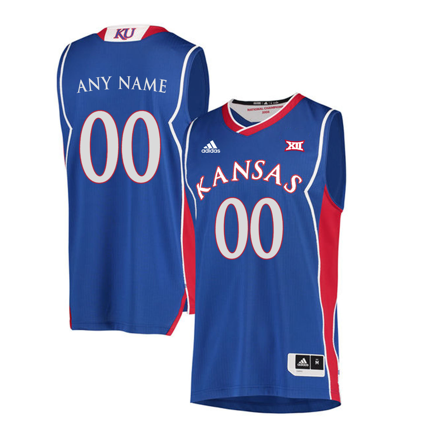 Men's Kansas Jayhawks Custom Adidas Royal Retro Basketball Jersey