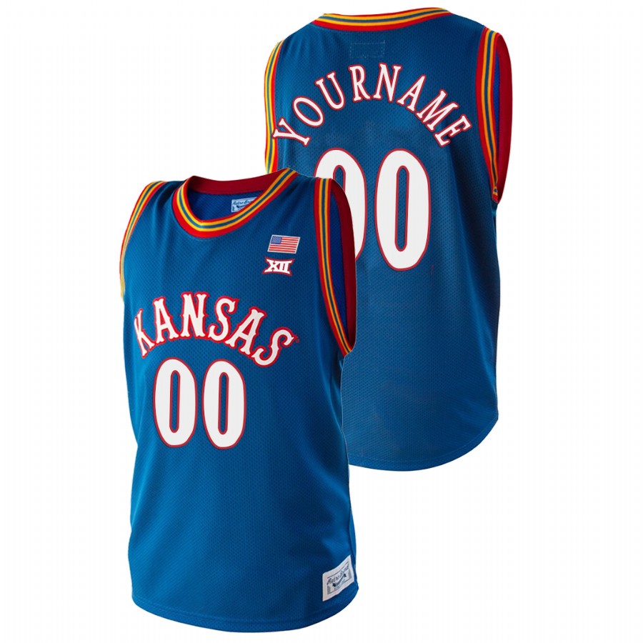 Men's Kansas Jayhawks Custom Royal College Basketball Jersey