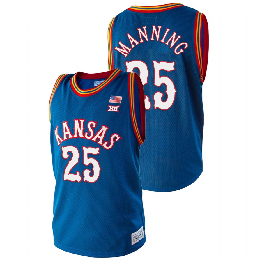 Men's Kansas Jayhawks Danny Manning Royal College Basketball Jersey