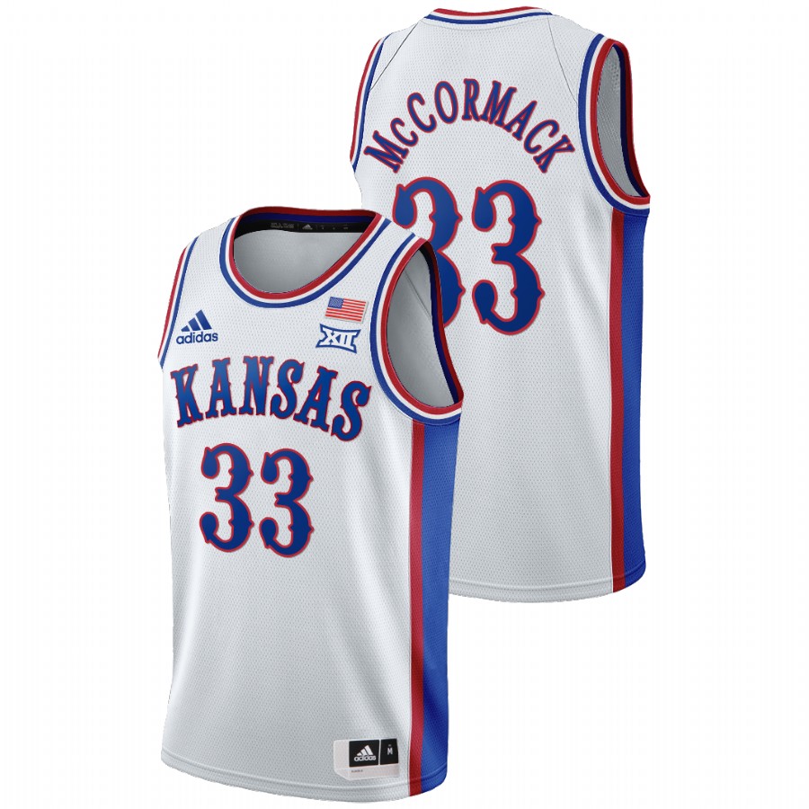 Men's Kansas Jayhawks David McCormack College Basketball 1990s Throwback Jersey White