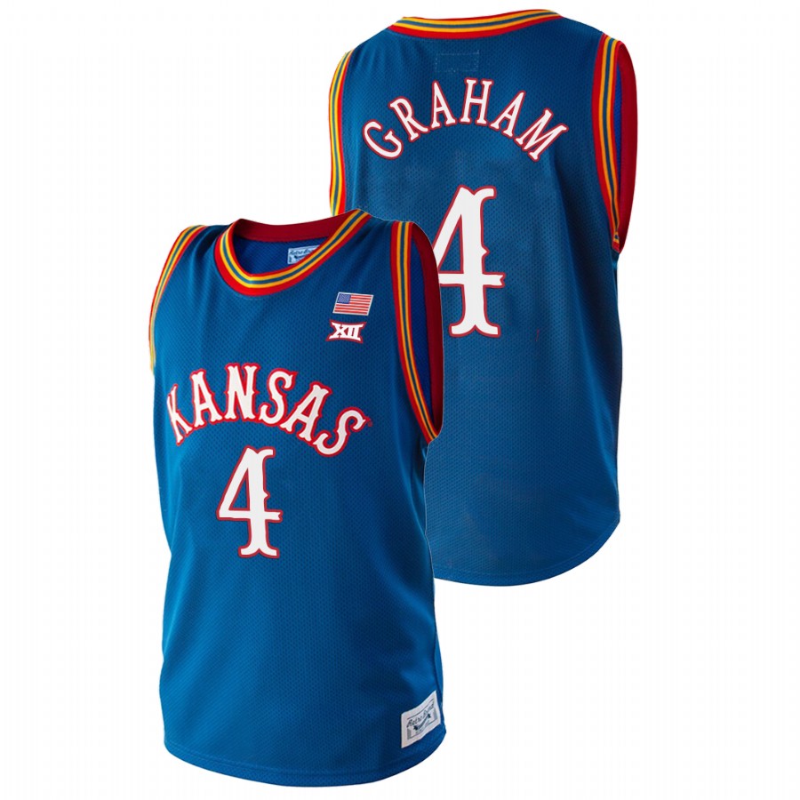 Men's Kansas Jayhawks Devonte' Graham Royal College Basketball Jersey