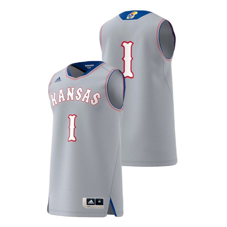 Men's Kansas Jayhawks Gray Adidas Replica College Basketball Swingman Jersey