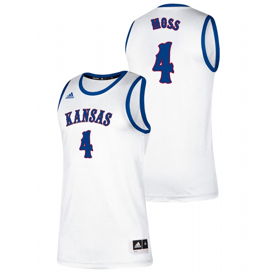 Men's Kansas Jayhawks Isaiah Moss Classic College Basketball Jersey White