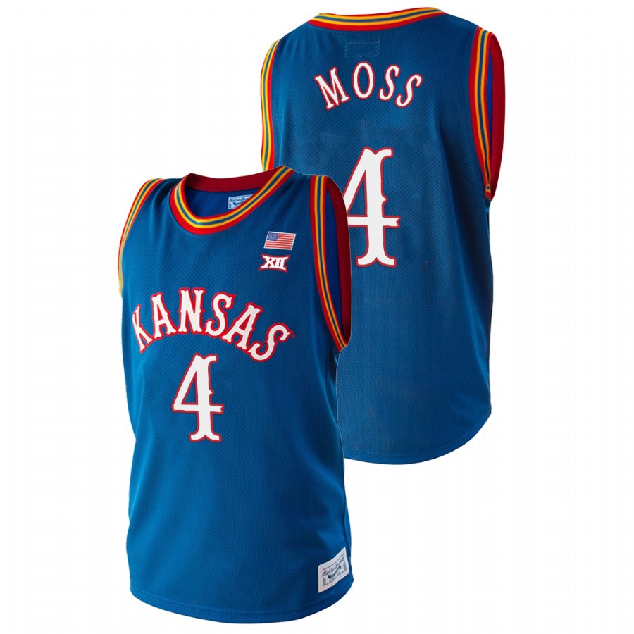 Men's Kansas Jayhawks Isaiah Moss Royal College Basketball Jersey