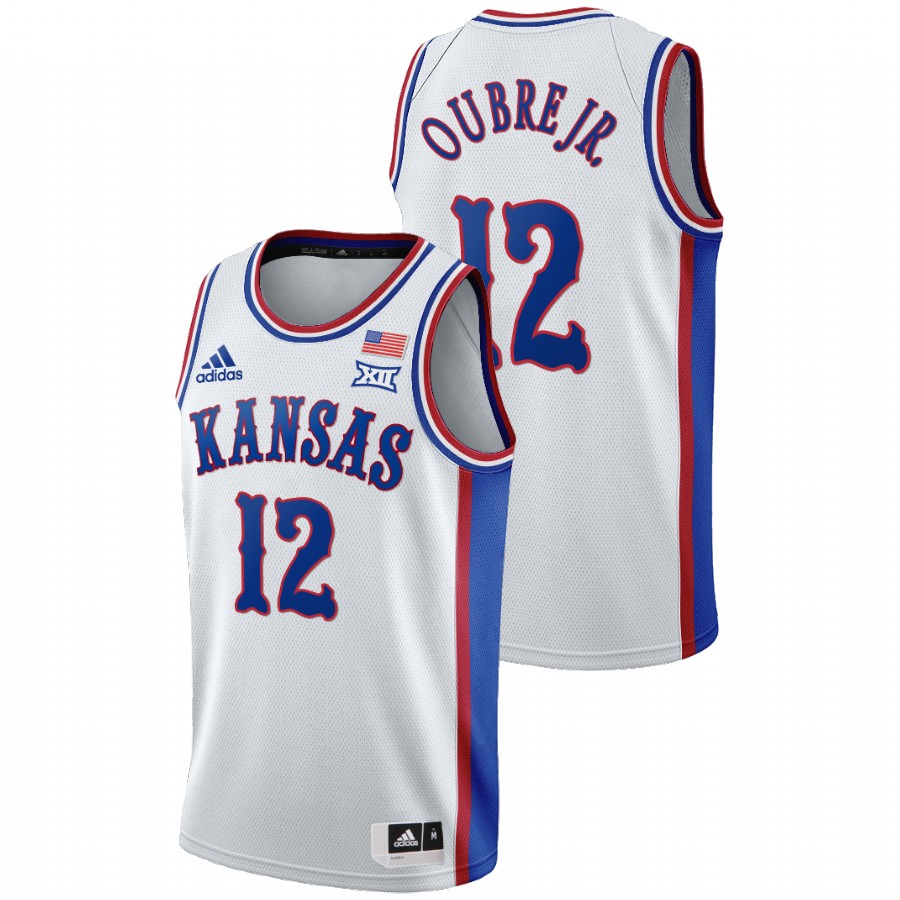 Men's Kansas Jayhawks Kelly Oubre Jr. College Basketball 1990s Throwback Jersey White
