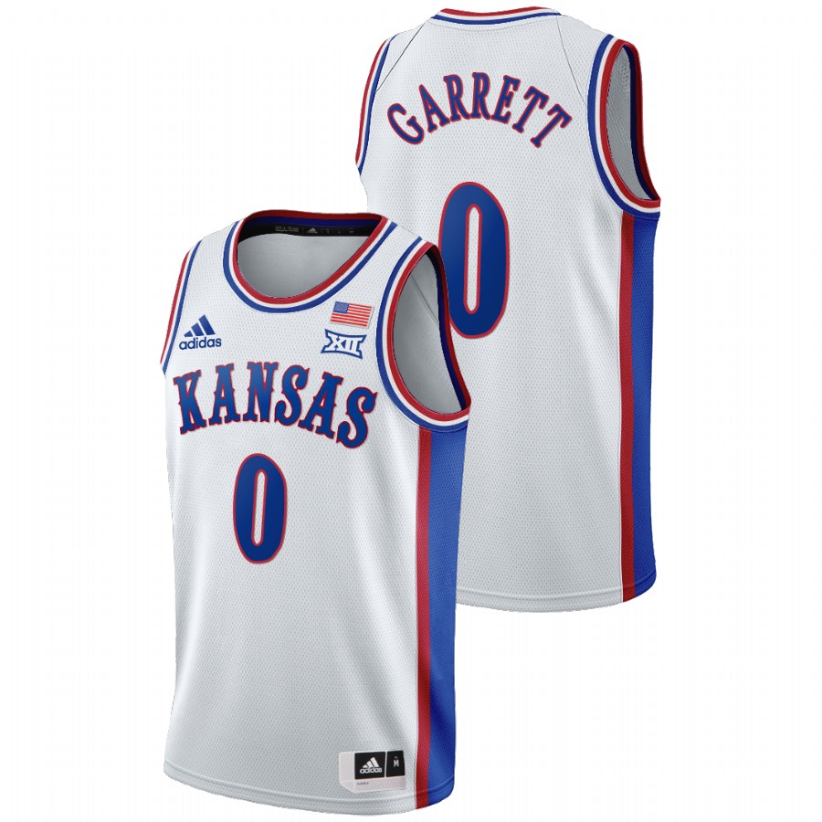 Men's Kansas Jayhawks Marcus Garrett College Basketball 1990s Throwback Jersey White