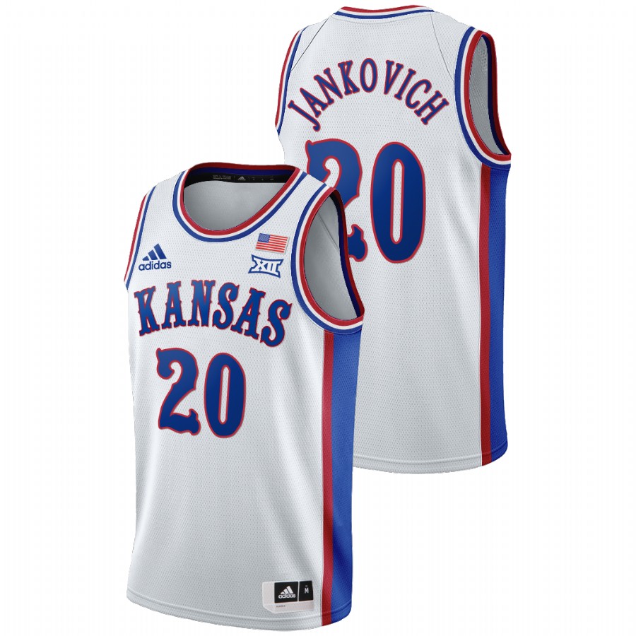 Men's Kansas Jayhawks Michael Jankovich College Basketball 1990s Throwback Jersey White