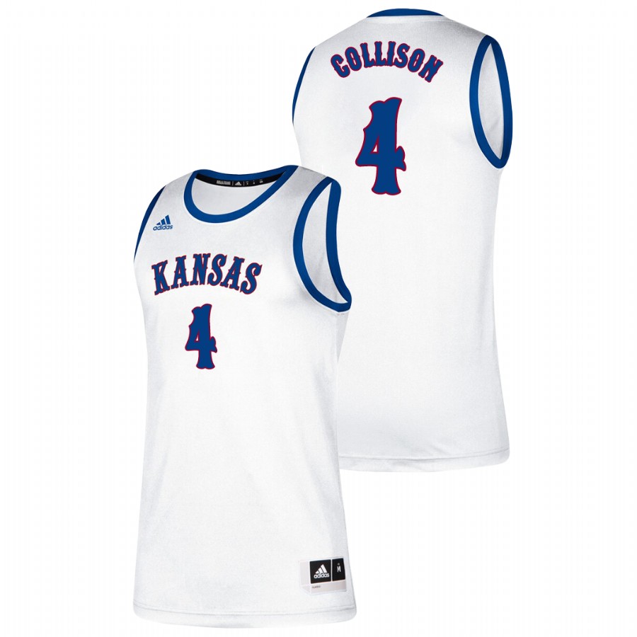 Men's Kansas Jayhawks Nick Collison Classic College Basketball Jersey White