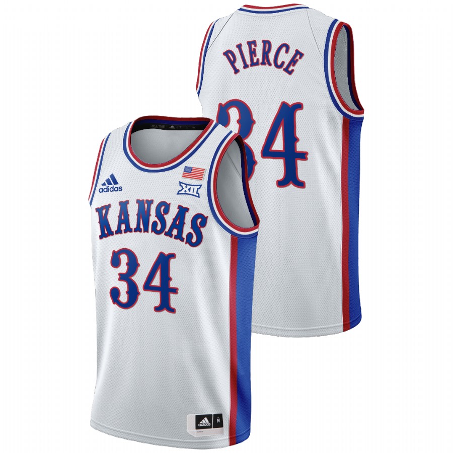 Men's Kansas Jayhawks Paul Pierce College Basketball 1990s Throwback Jersey White