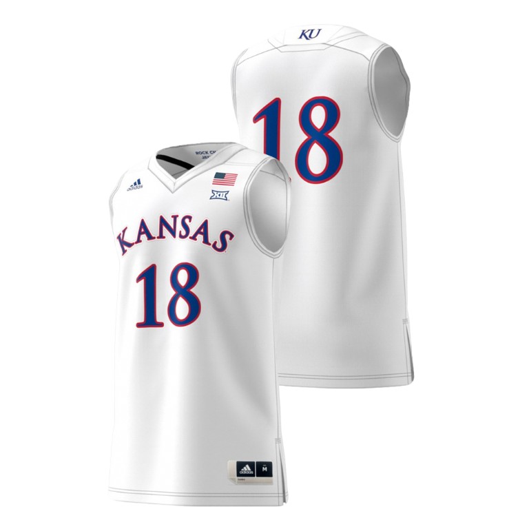 Men's Kansas Jayhawks White Adidas Replica College Basketball Swingman Jersey