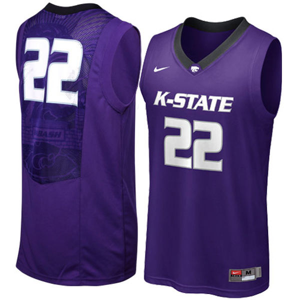 Men's Kansas State Wildcats #22 Purple Basketball Jersey