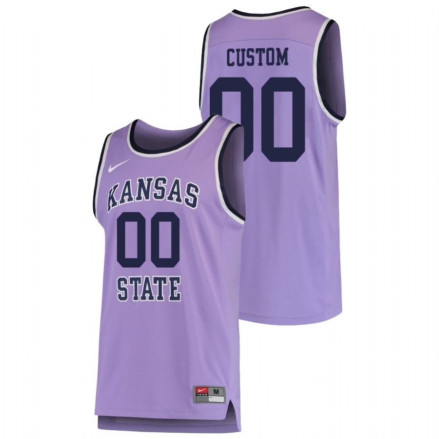 Men's Kansas State Wildcats Purple Custom College Basketball Replica Jersey