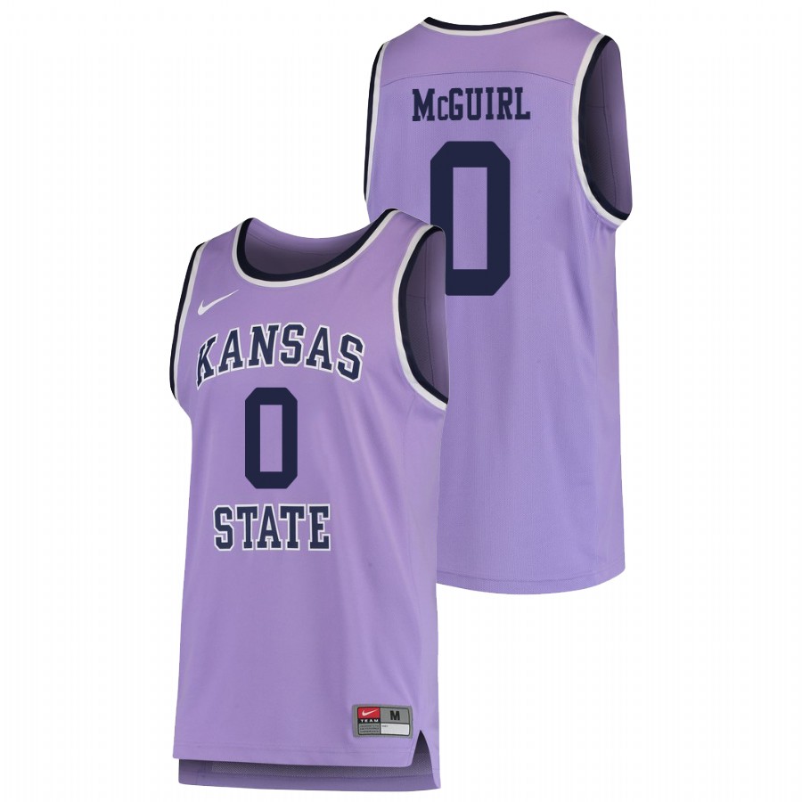 Men's Kansas State Wildcats Purple Mike McGuirl Basketball Replica Jersey
