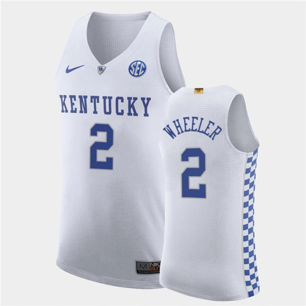 Men's Kentucky Wildcats #2 Sahvir Wheeler Nike White Retro College Basketball Jersey