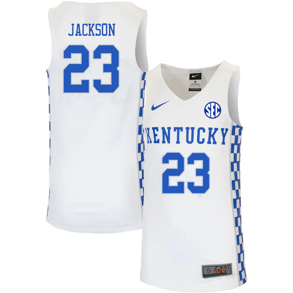 Men's Kentucky Wildcats #23 Isaiah Jackson Nike White Basketball Swingman Jersey
