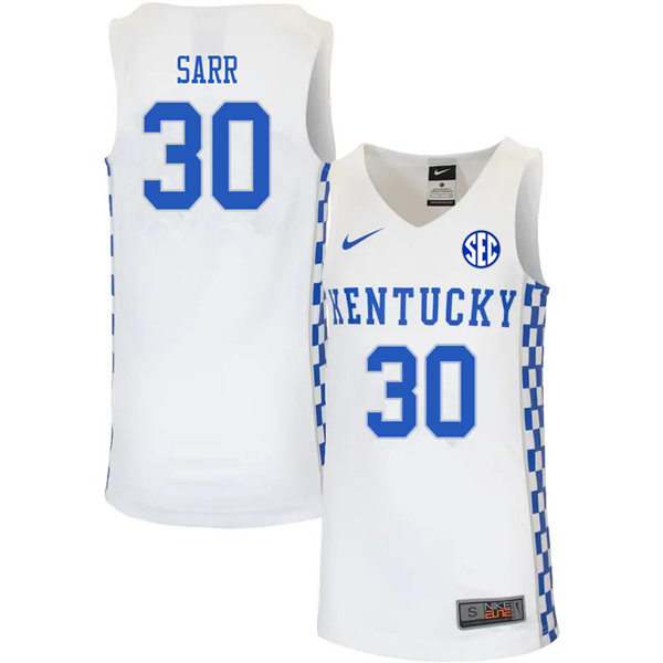 Men's Kentucky Wildcats #30 Olivier Sarr Nike White Basketball Swingman Jersey