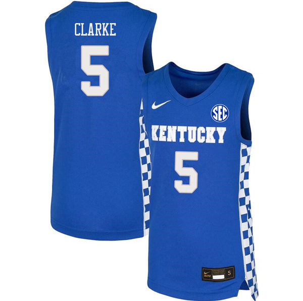 Men's Kentucky Wildcats #5 Terrence Clarke Nike Royal Basketball Swingman Jersey