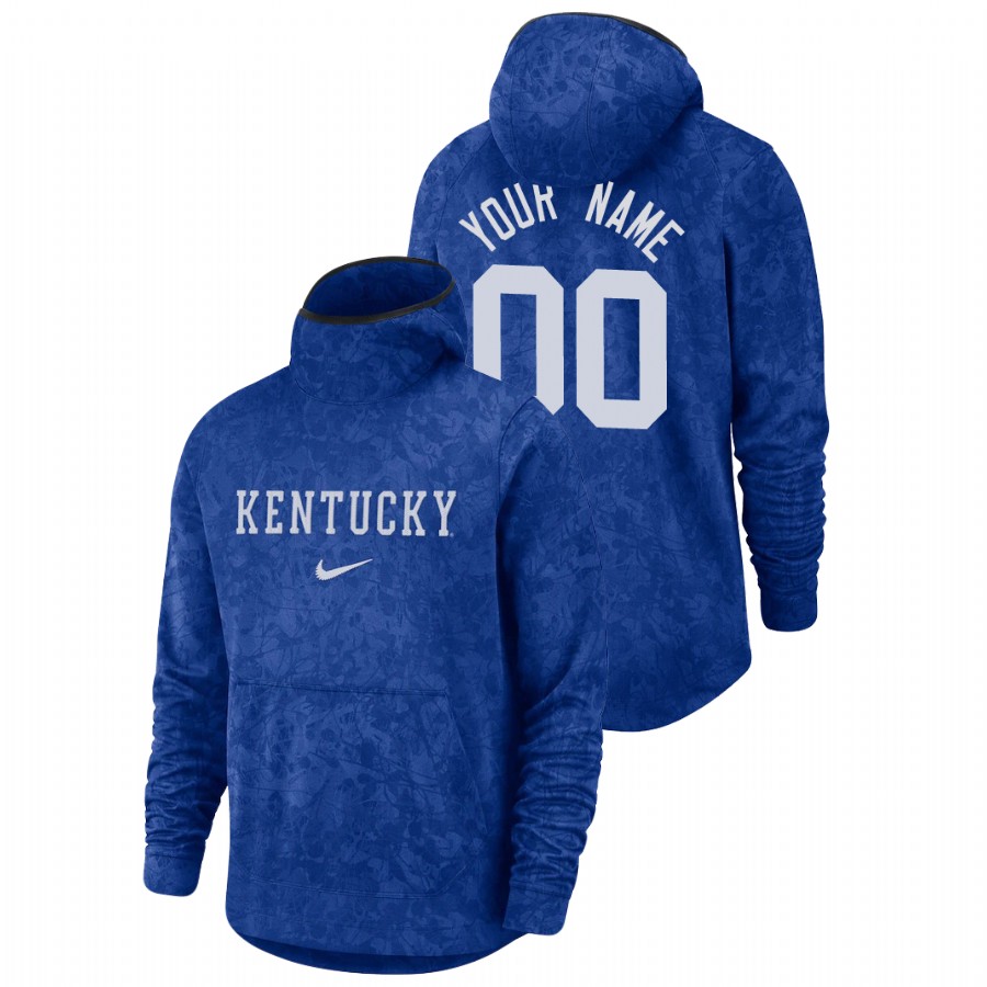Men's Kentucky Wildcats Custom Royal Basketball Spotlight Team Logo Pullover Hoodie